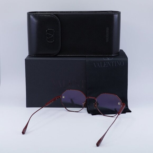 Valentino V-STUD VLX-122B Geometric Eyeglasses - Bordeaux 52mm - Picture 5 of 10